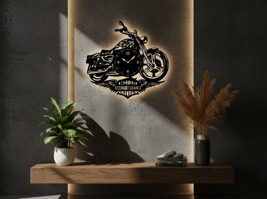 ZMT Design Harley Davidson Duvar Saati