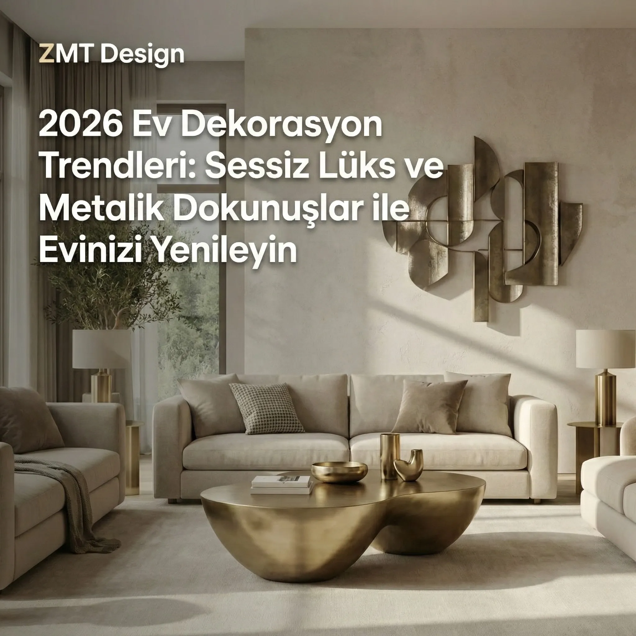 2026 Ev Dekorasyon Trendleri: Sessiz Lüks ve Metalik Detaylar