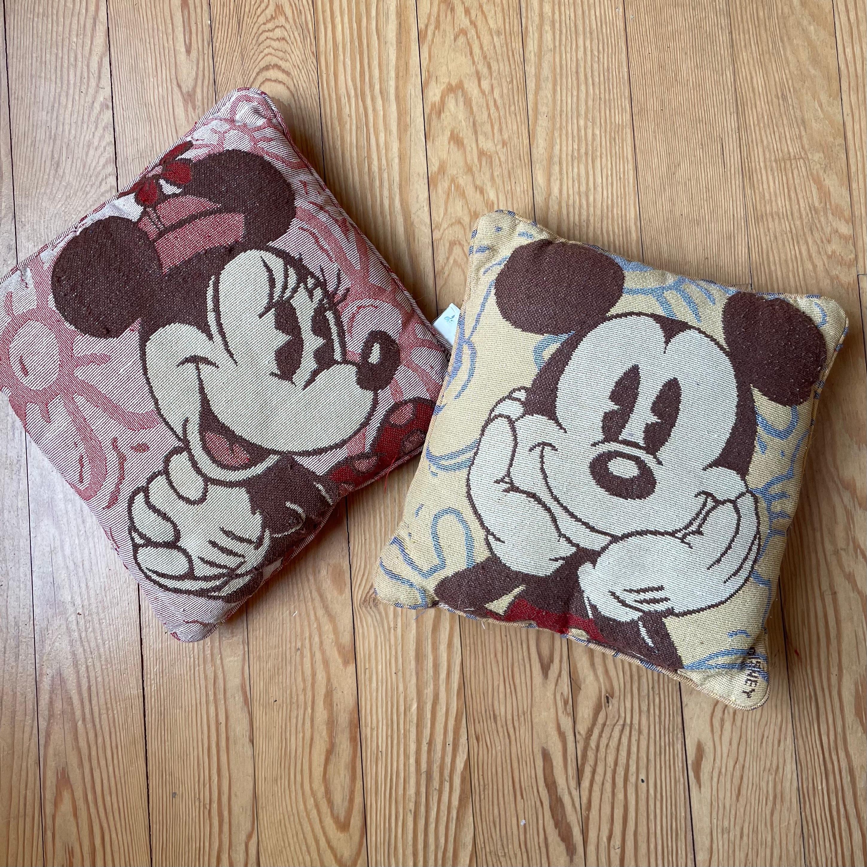 Vintage Mickey & Minnie Mouse Pillow