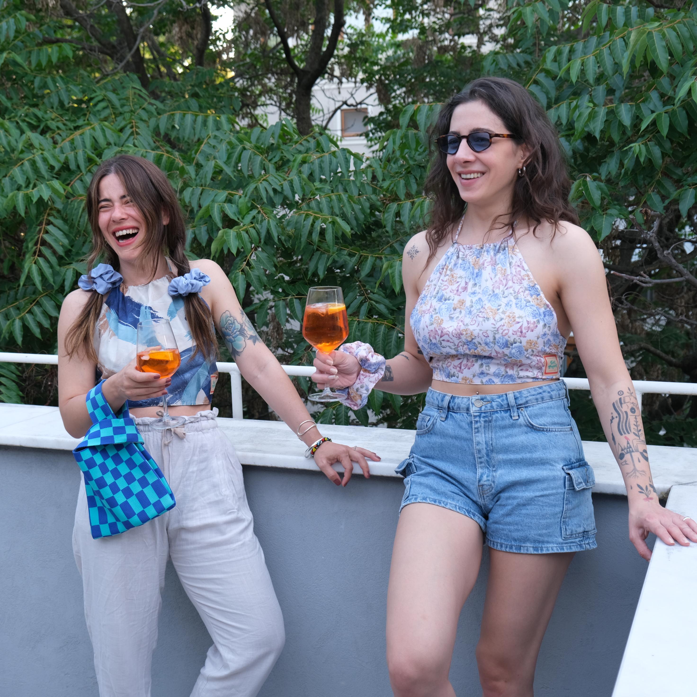 Reversible Hankie Halter Top (Blue Flax)