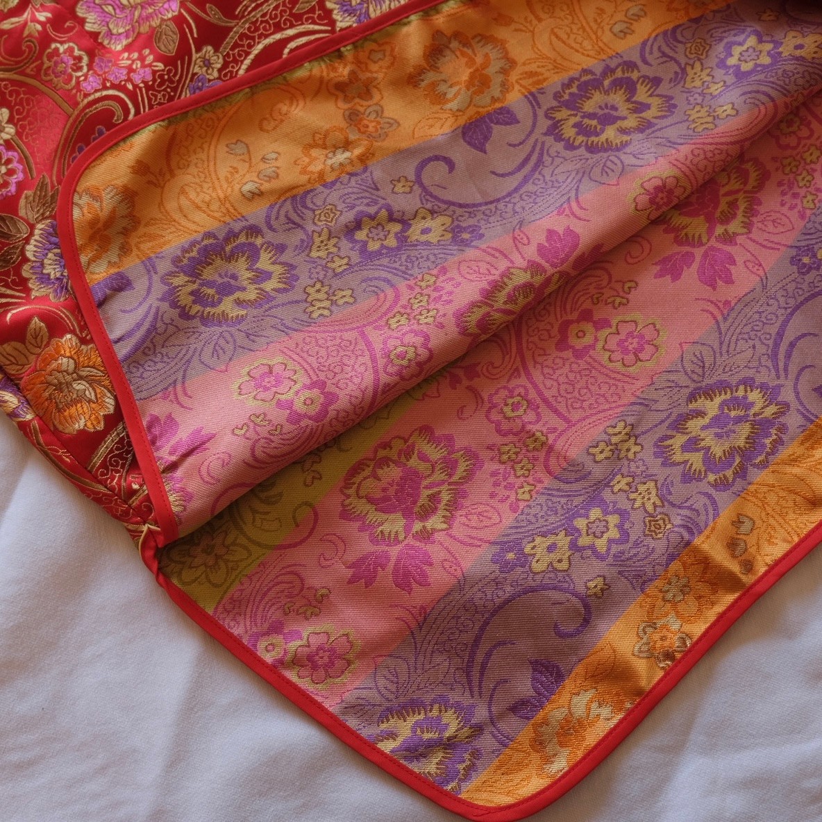 Vintage Red Qipao – Brocade Floral 