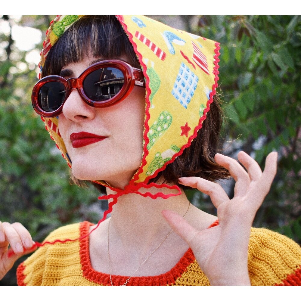 Handcrafted Rick Rack Headscarf (Merry Pattern)