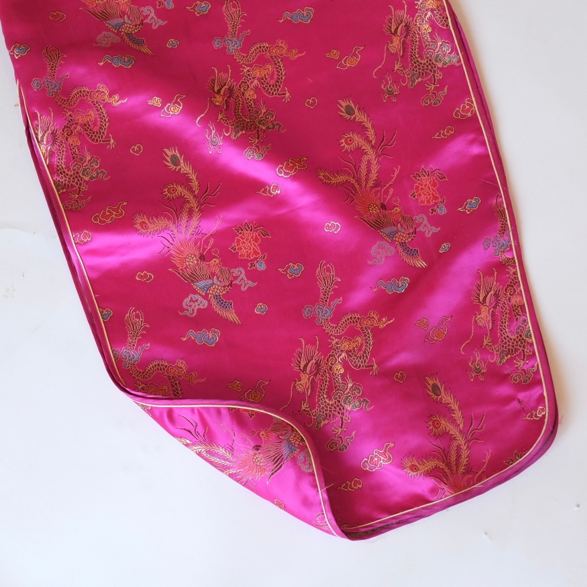 Vintage Pink Qipao – Dragon & Phoenix Brocade