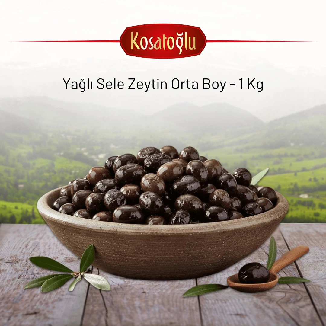 Yağlı Sele Zeytin Orta Boy - 1 Kg