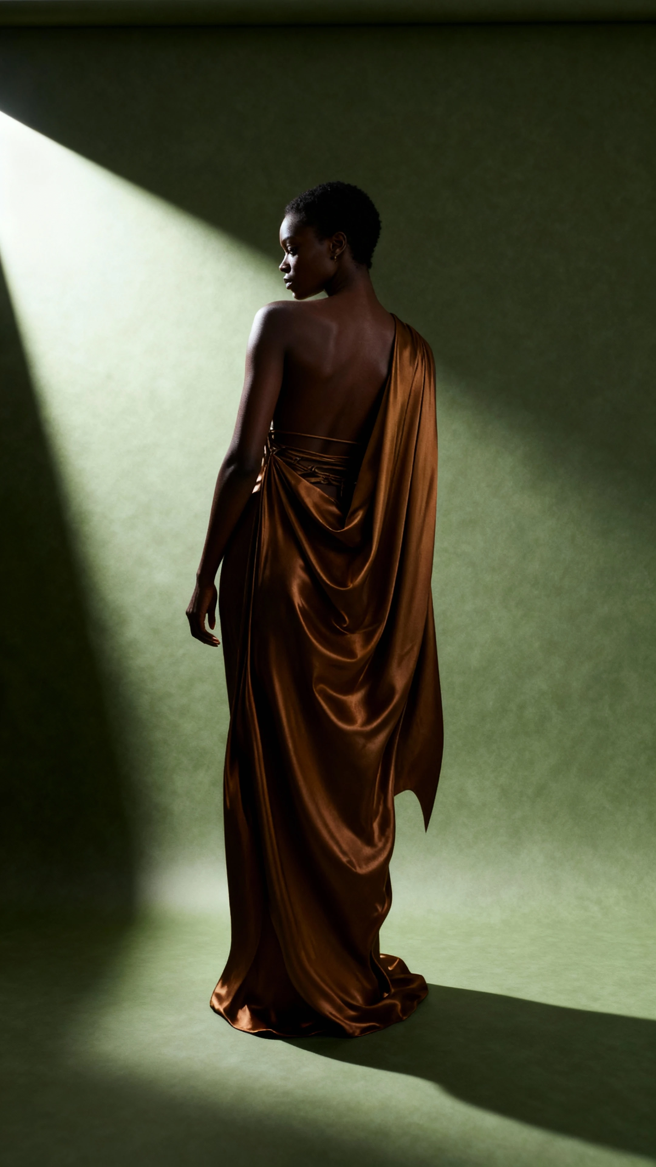 Bashaques Terracota Silk Couture Dress (%100 Silk)