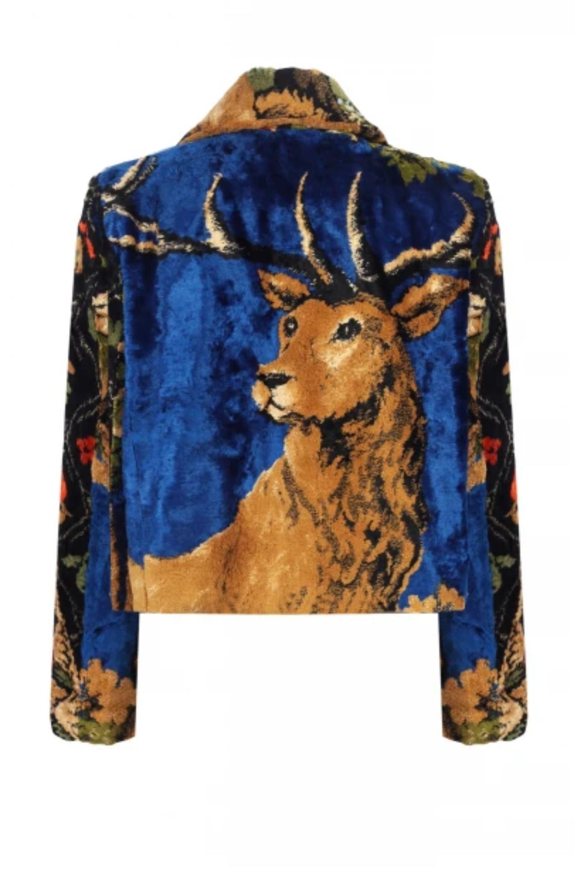 Deer Patterned Silk Carpet Jacket