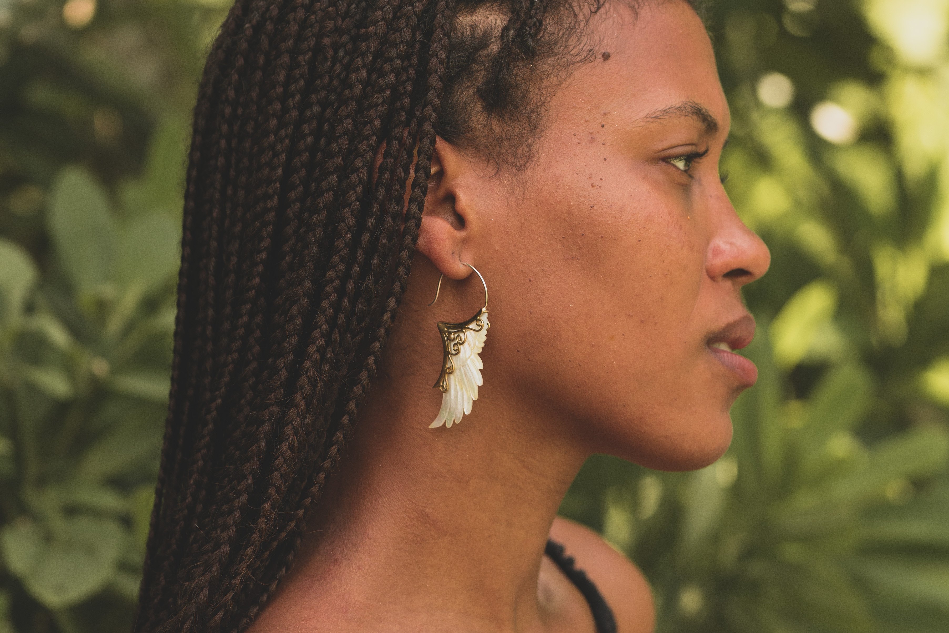 White Feather Earrings