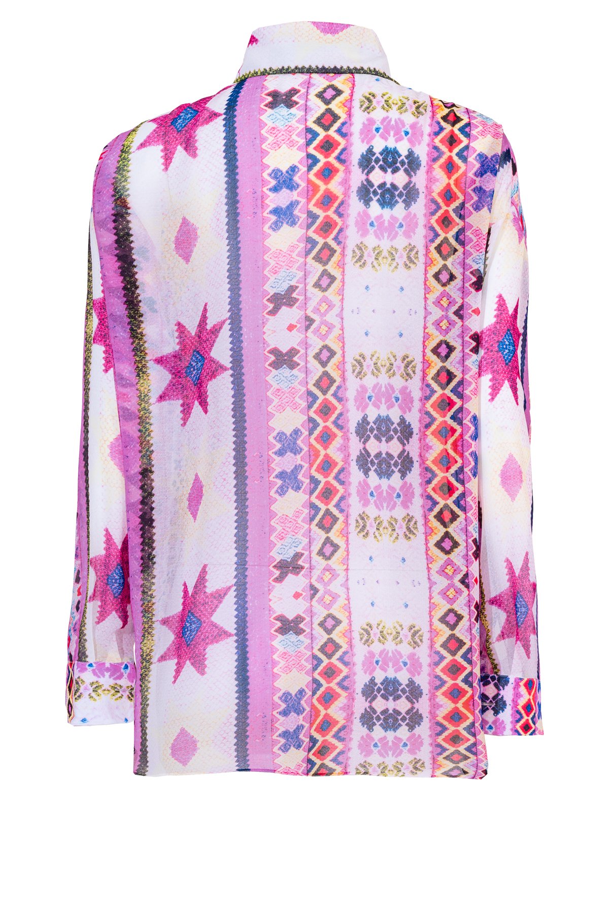 Galactic Print Pink Shiffon Shirt