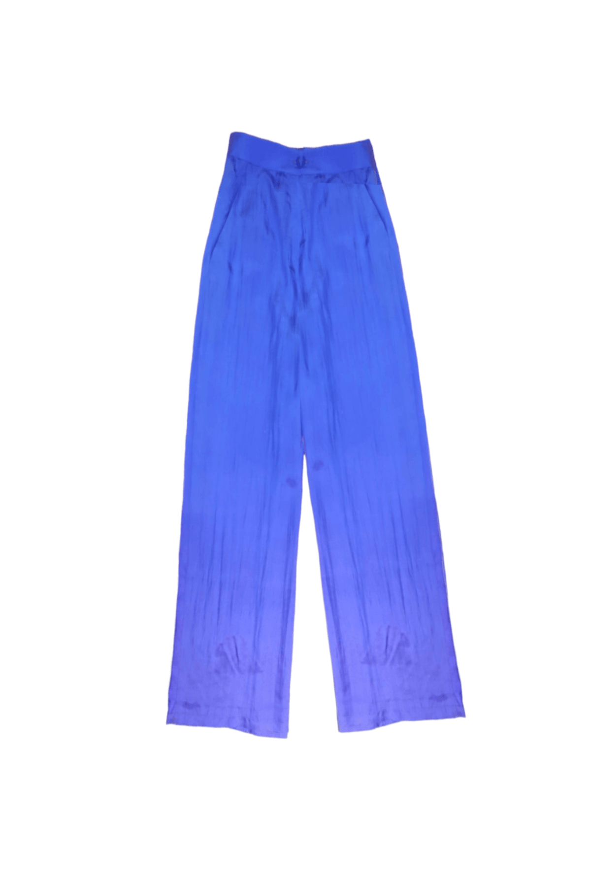 Yves Klein Blue Lotus Silk Wide-Leg Trousers