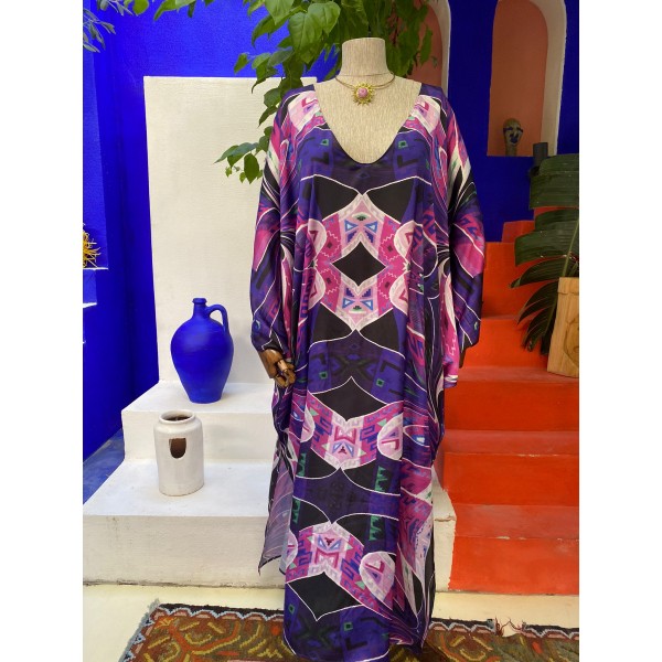 Purple Sulca Pattern Dress
