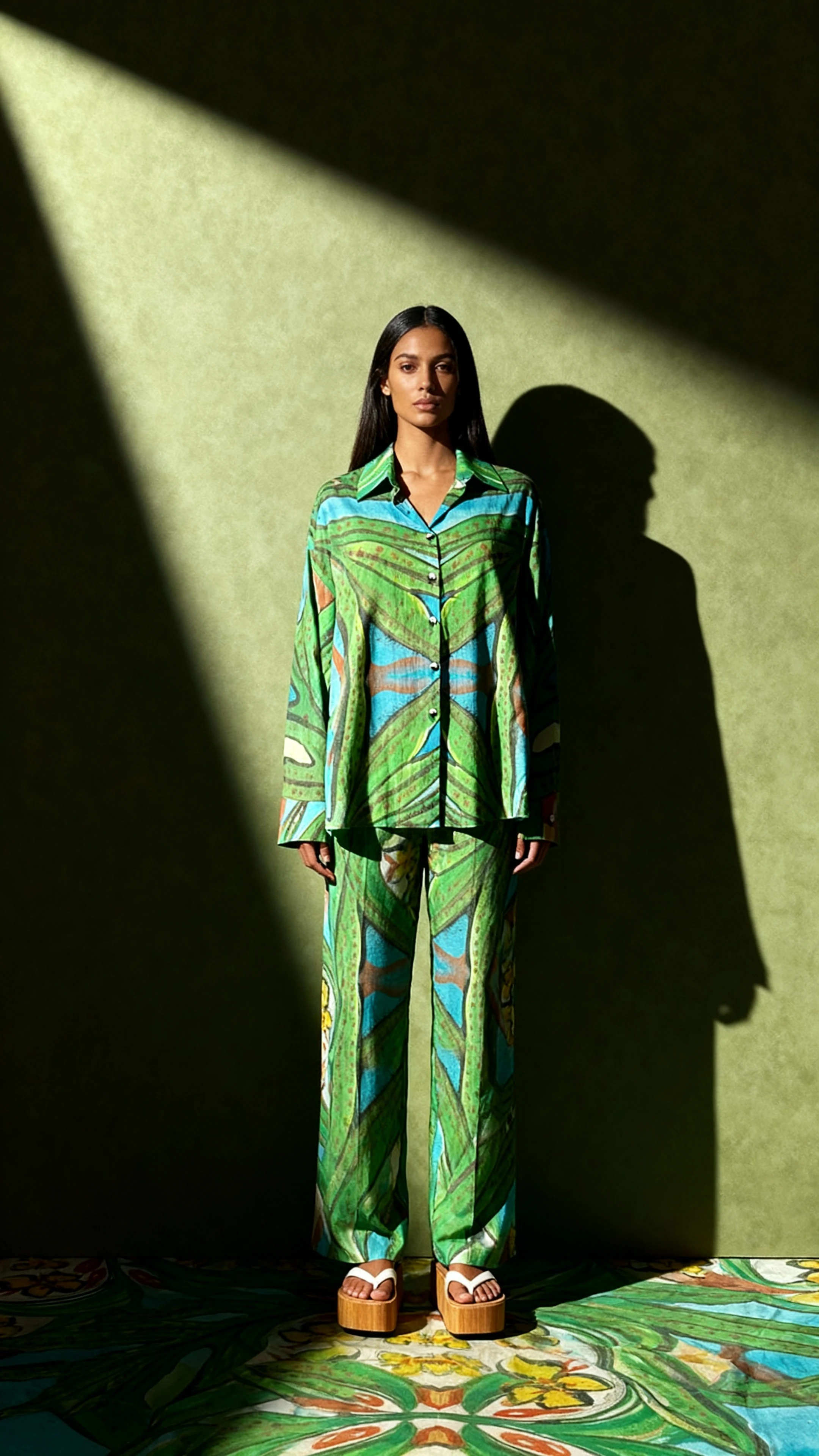 Seminyak Garden %100 Pamuk Desenli Gömlek