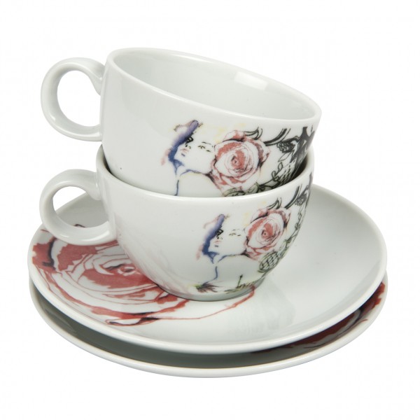 Bashaques x Cosalindo Teapot Pattern Set of 2 Coffee Cups