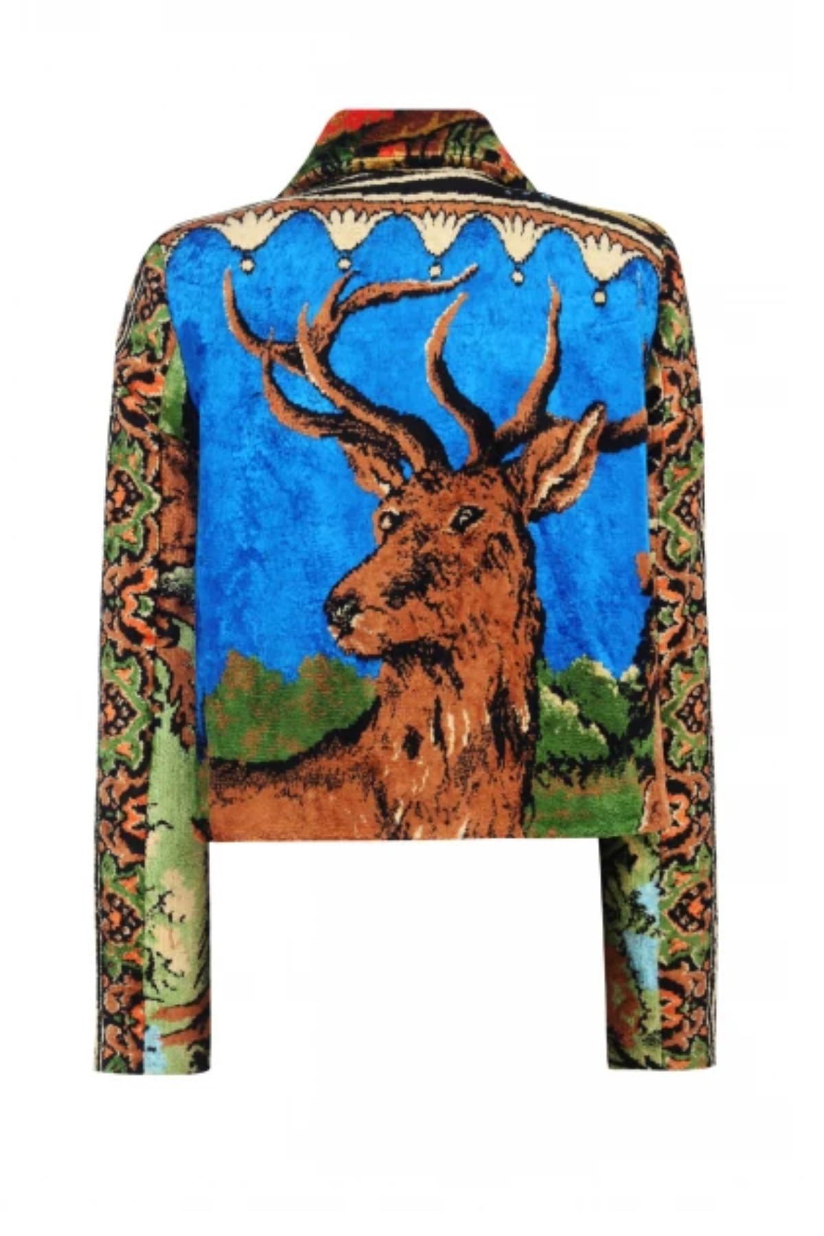 Deer Patterned Silk Carpet Jacket