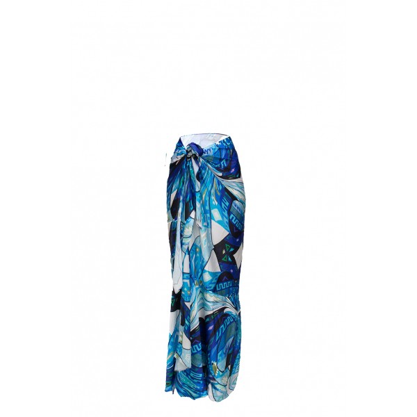 Sulca Blue Satin Skirt (Special Order-Custom Made)
