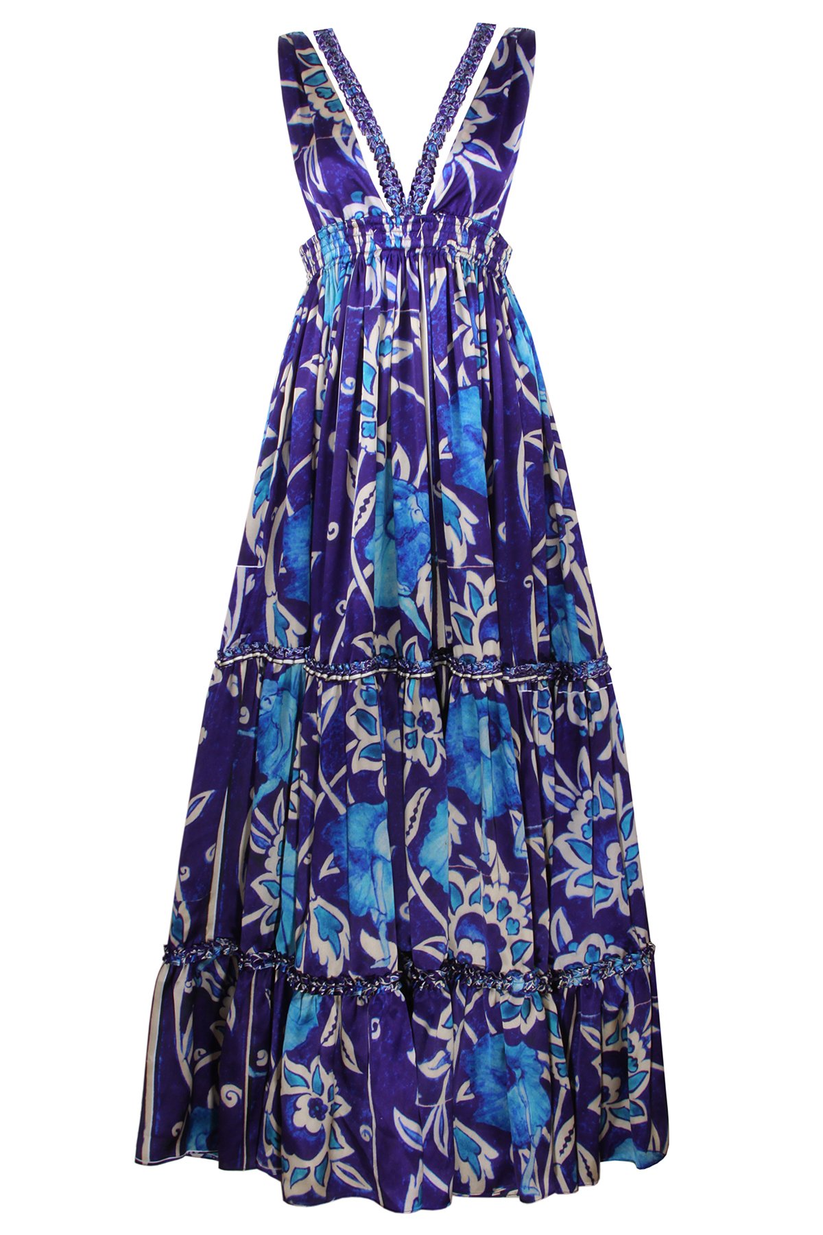 Tile Patterned Silk Dress (Special Order-Custom Made)