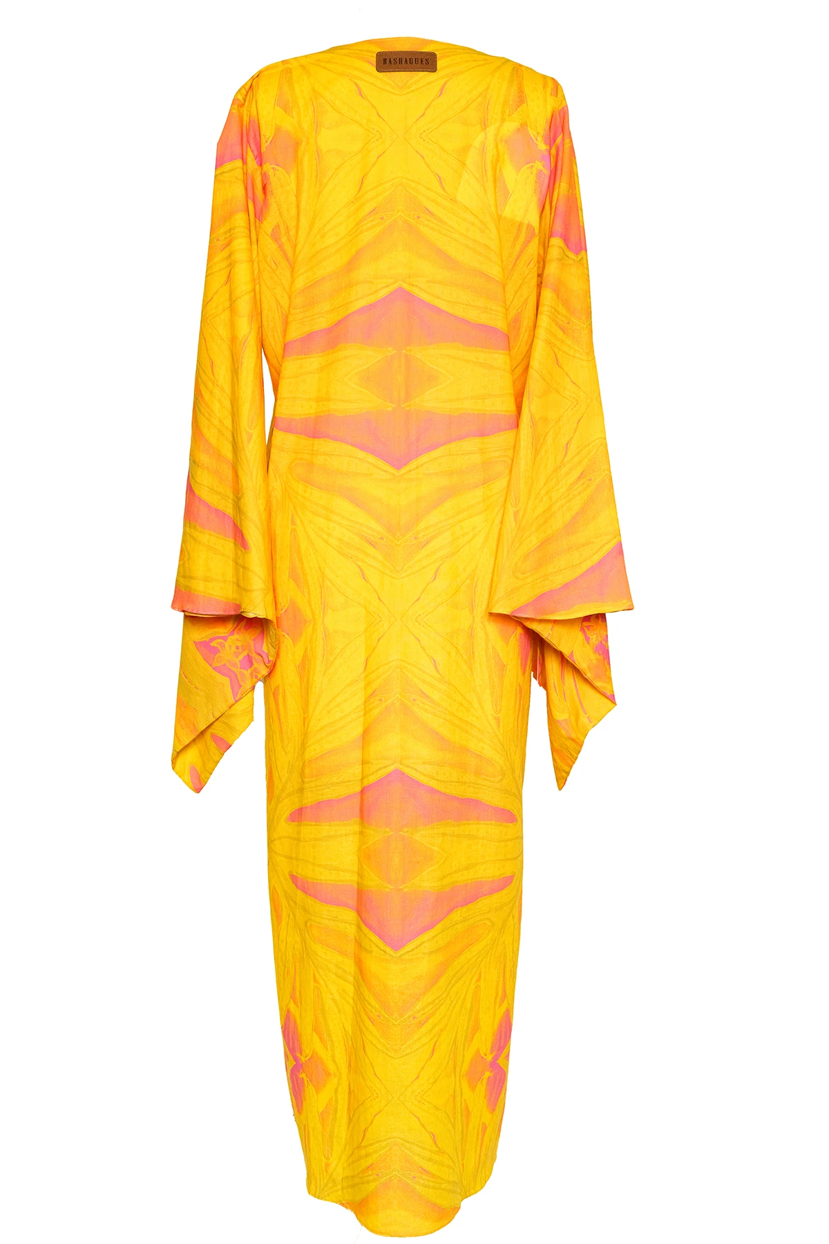 Bashaques Passion Fruit %100 Twill Silk Kimono Dress
