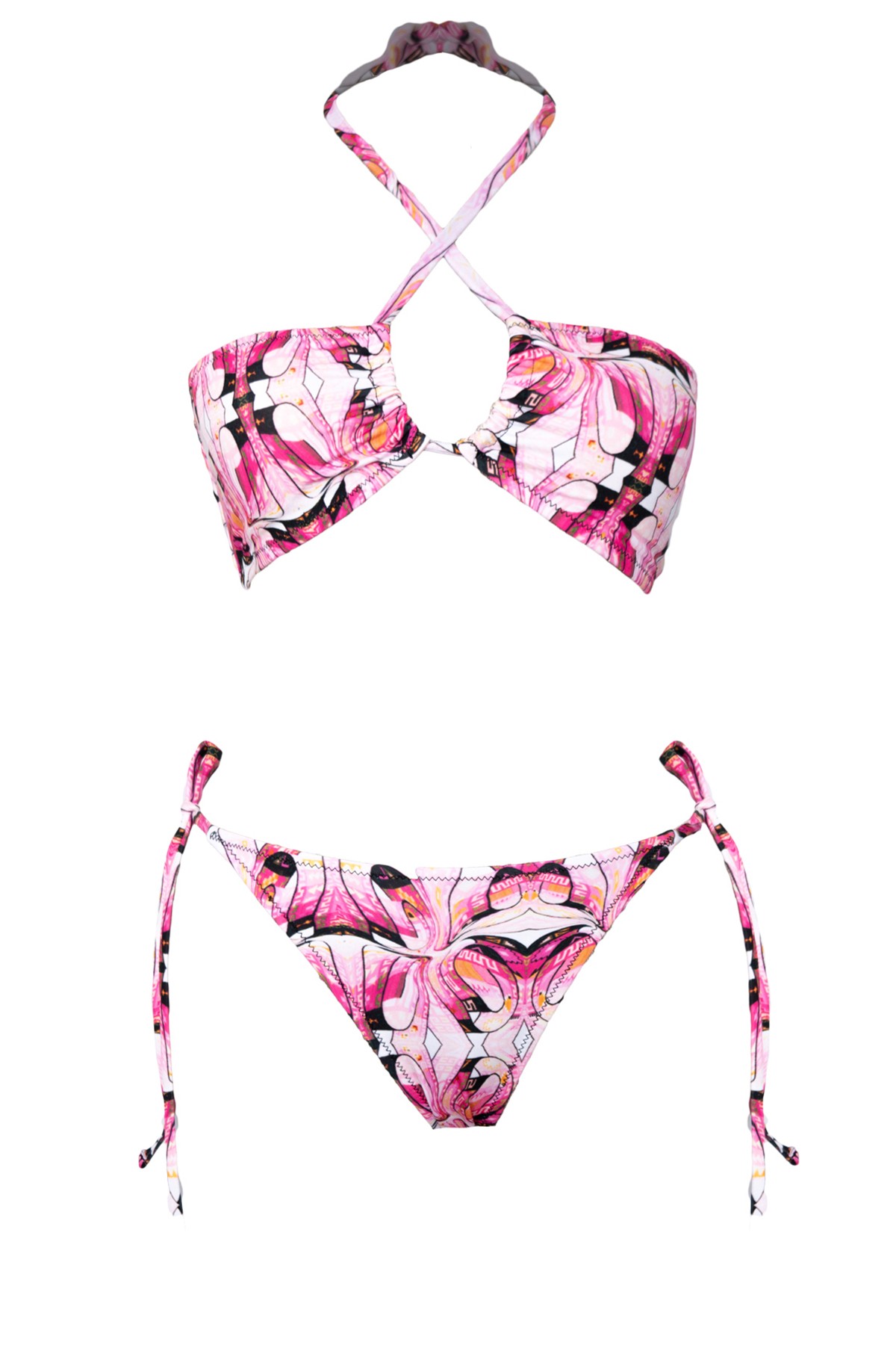 Pink Sulca Pattern Bikini Set