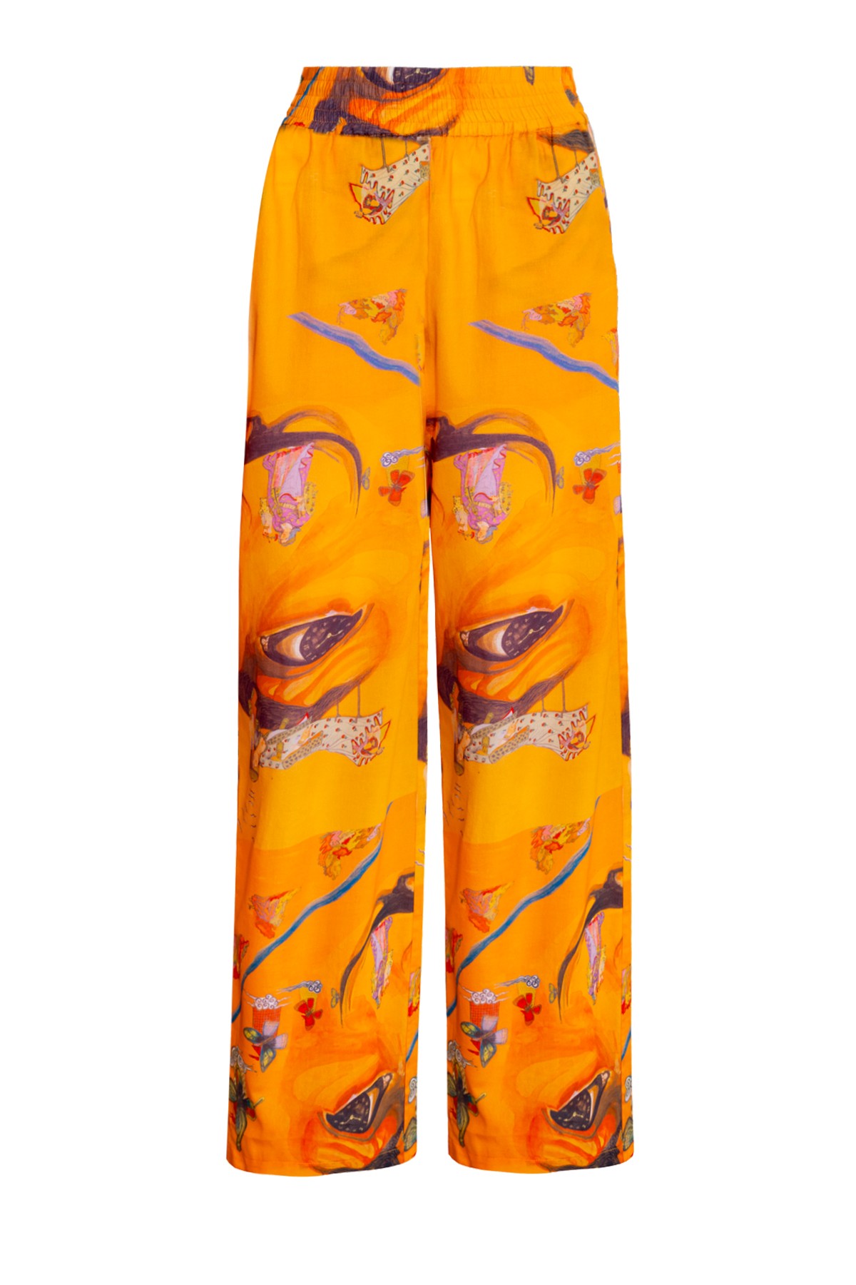 Salvador Dali - Gülden Gener X Bashaques Miniature Print Silk Trousers