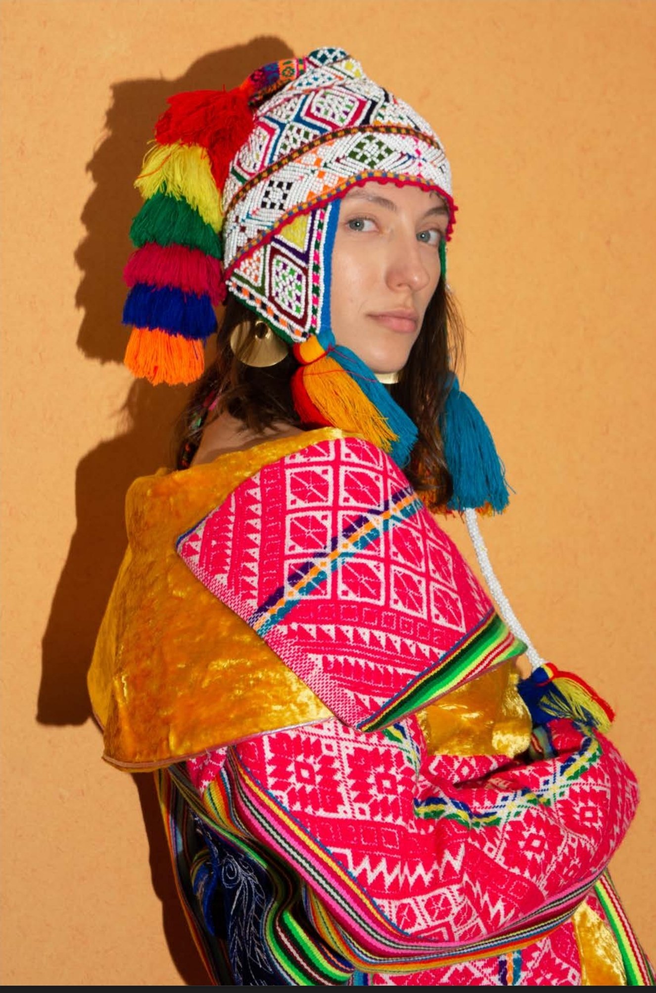 Peruvian Hand Knitted Beaded Beret