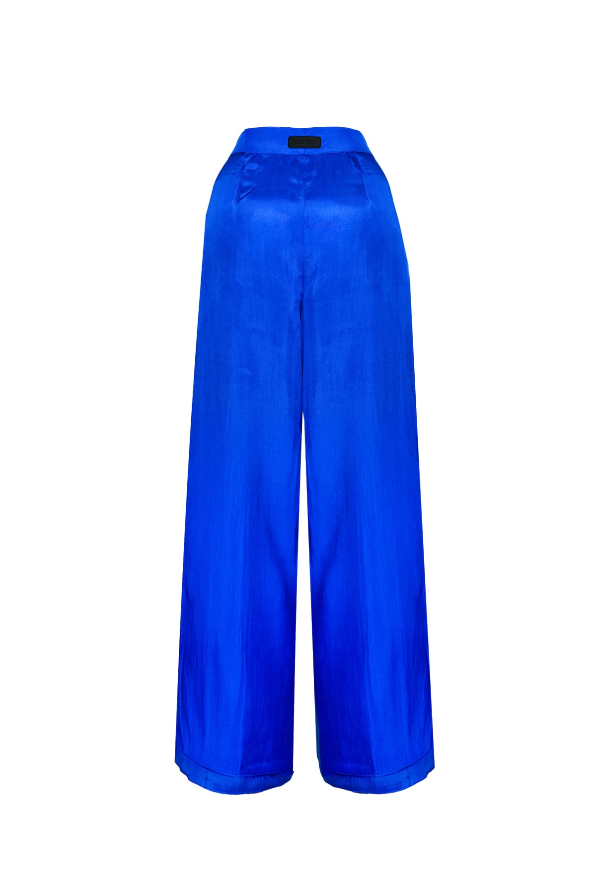 Yves Klein Blue Lotus İpeği Gömlek ve Bol Paça Pantolon Takım