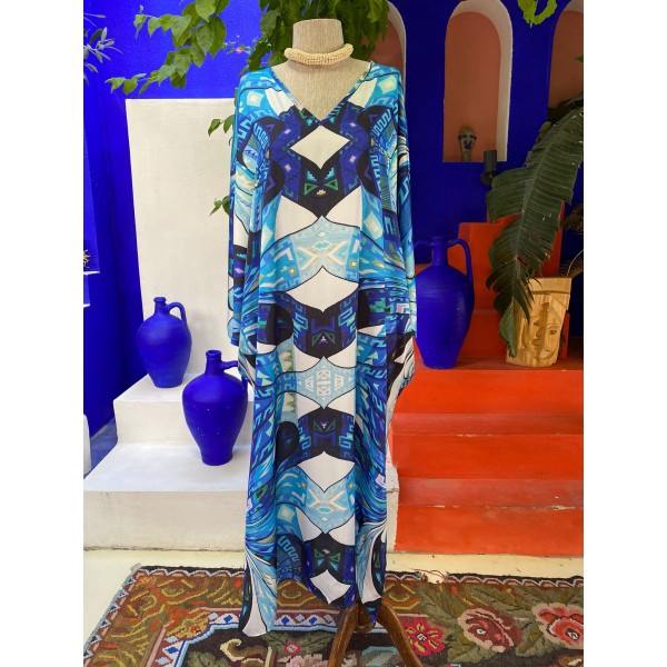Blue Sulca Pattern Dress