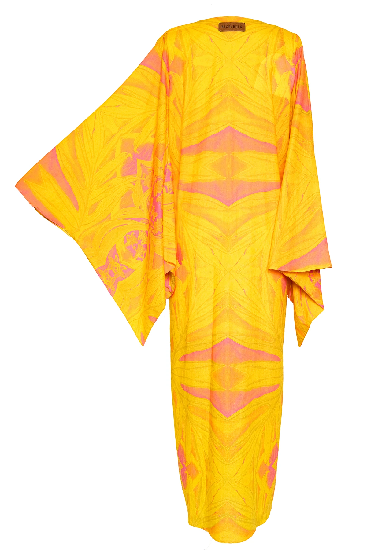 Bashaques Passion Fruit %100 Twill Silk Kimono Dress