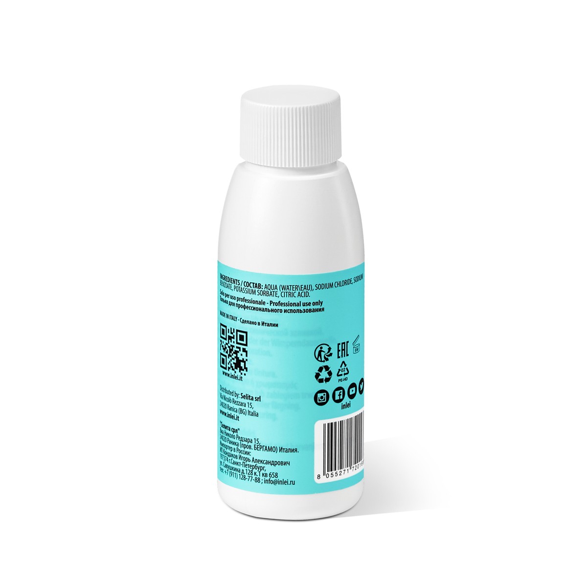 InLei® Соляной раствор для обезжиривания ресниц и бровей перед окраской (Saline Pretreatment), Объем: 100 мл