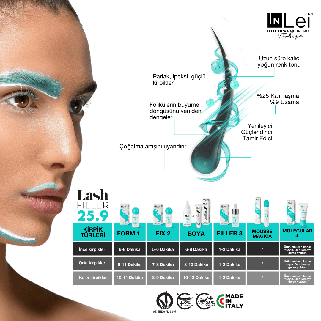 7'li Şase LASH FILLER 25.9 Kit Kirpik Dolgusu için Profesyonel Set