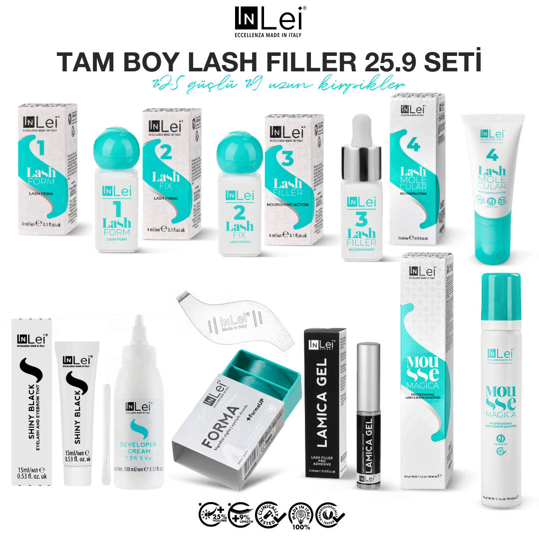 FORMA+FORMA UP Bigudili LASH FILLER Kit 25.9 Kirpik Dolgusu için Profesyonel Temel Seti