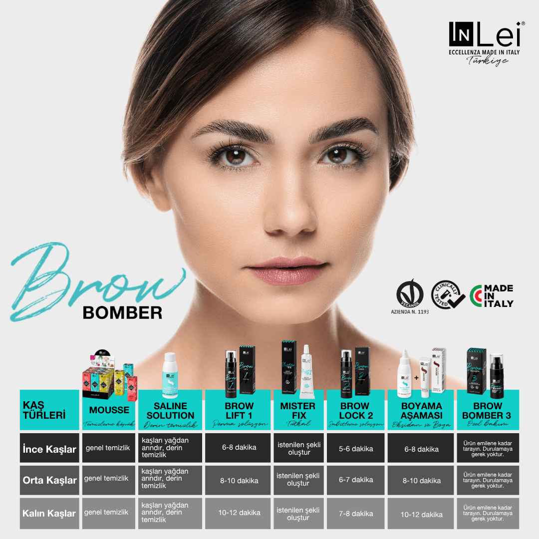 BROW BOMBER Kaş Laminasyon 7'li Mini Deneme Kiti 7x1,2 ml