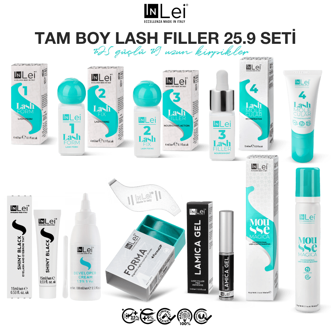 FORMA+FORMA UP Bigudili LASH FILLER Kit 25.9 Kirpik Dolgusu için Profesyonel Temel Seti