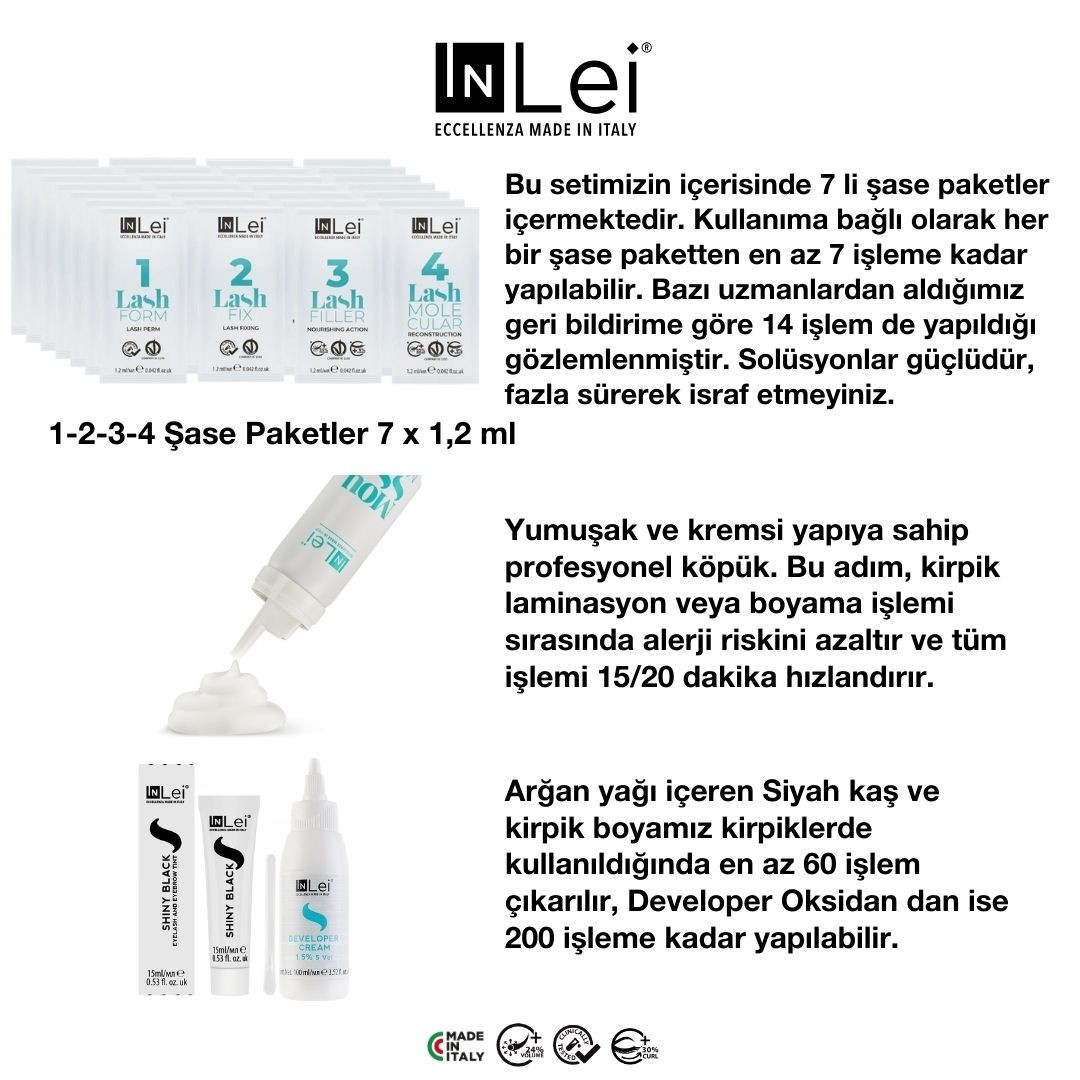 7'li ŞASE LASH FILLER 25.9 Kirpik Dolgusu için Profesyonel Set