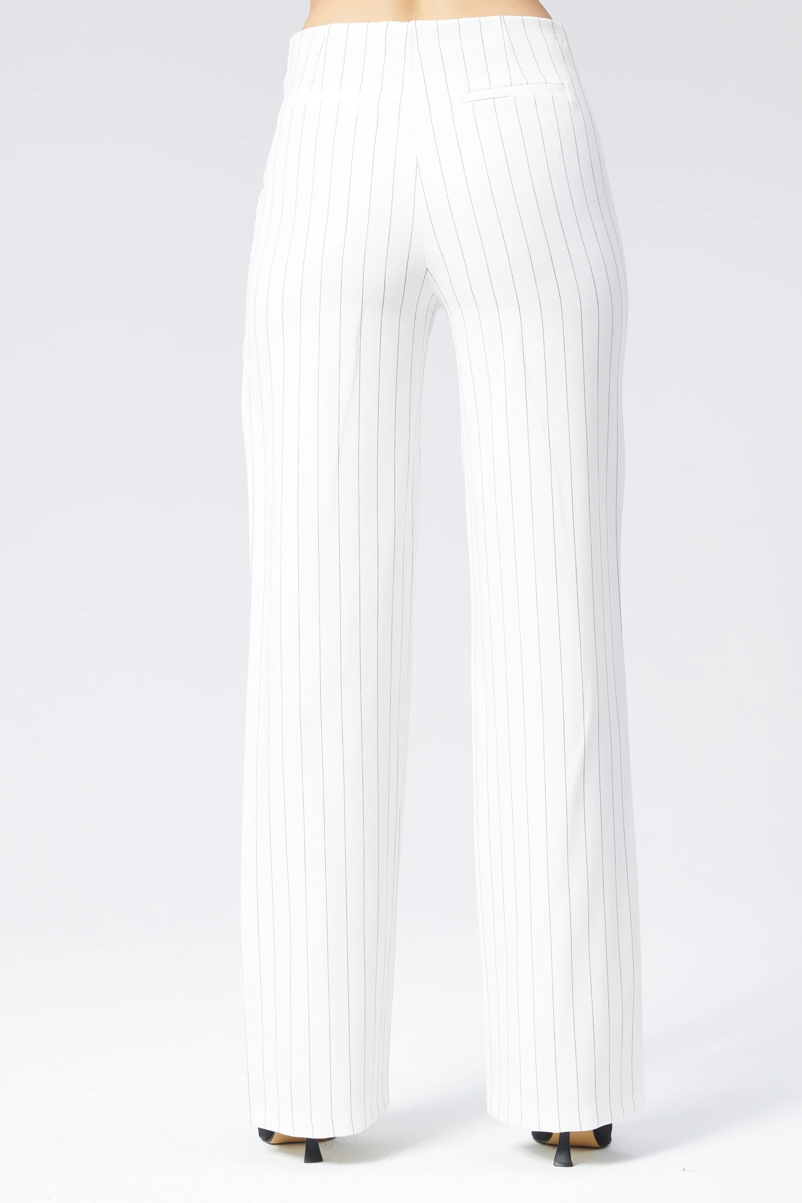 Kadın Çizgili Bol Paça Kumaş Pantolon