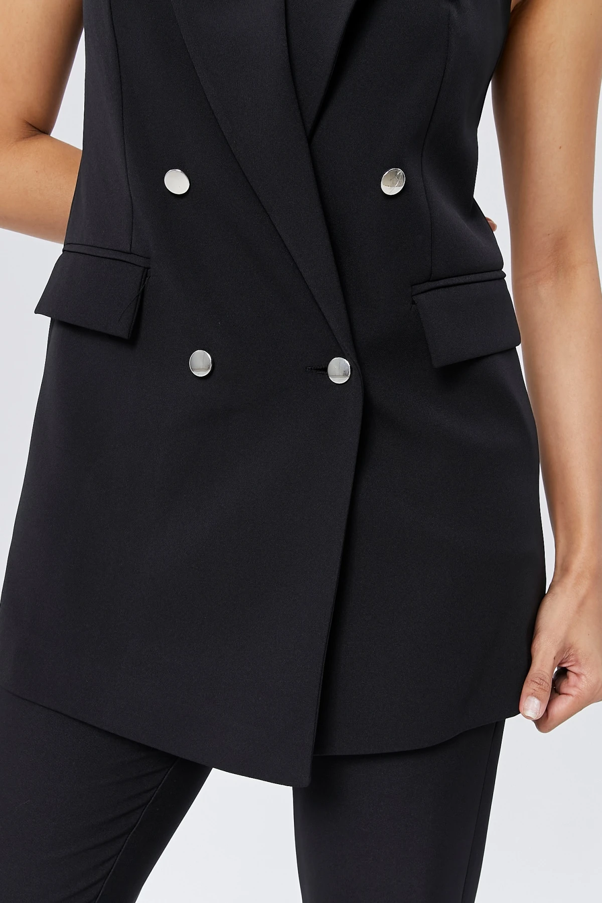 Kadın Düğmeli Klasik Vintage Yelek