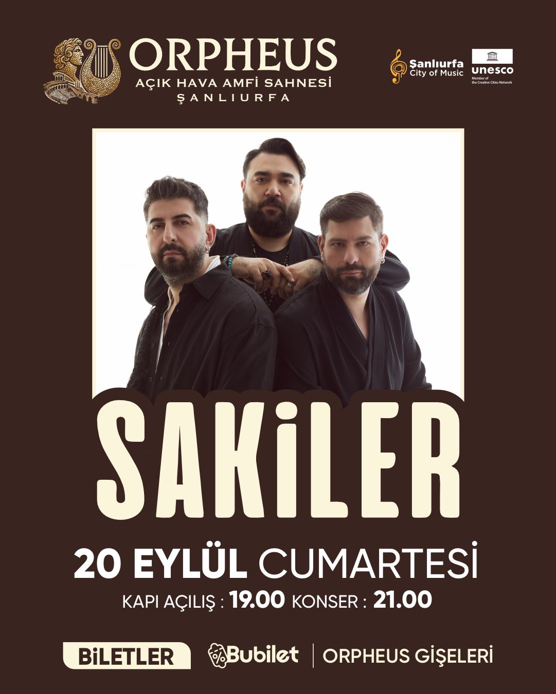 Sakiler Konseri 20 Eylül Cumartesi 