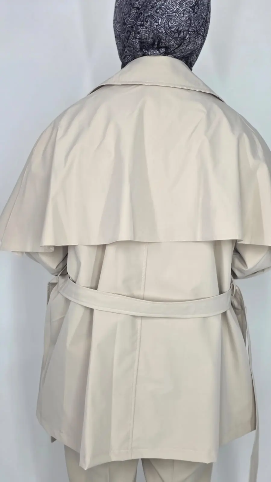 Pelerin Detaylı Trençkot Bej  4