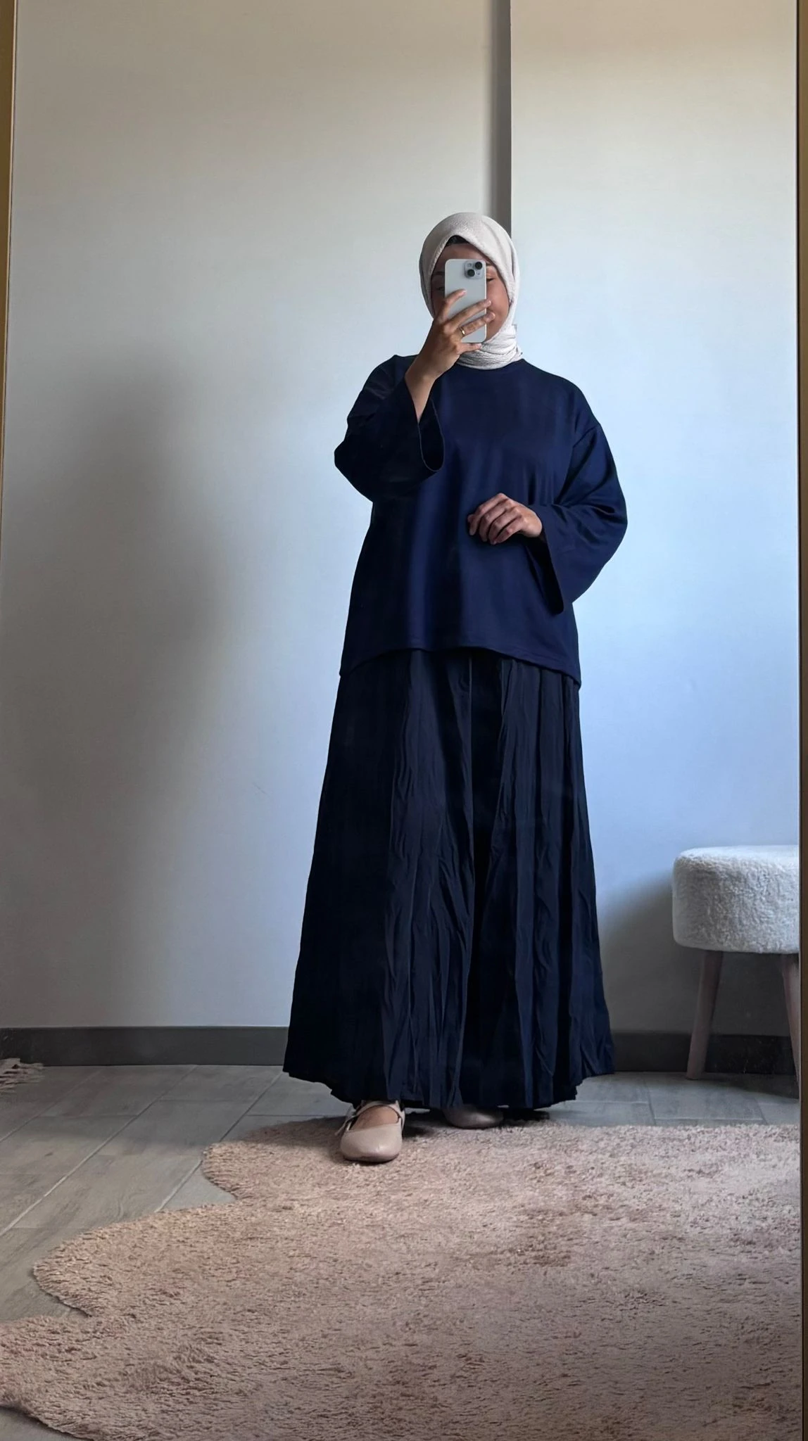 Pamuklu Etek Üstü Body - lacivert