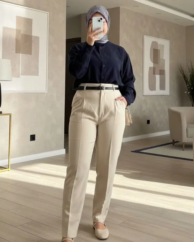 Kemer Detaylı Havuç Paça, Kumaş Pantolon 