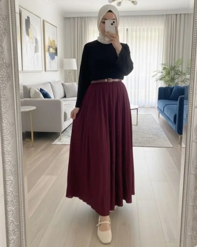 Pamuklu Etek Üstü Body - siyah