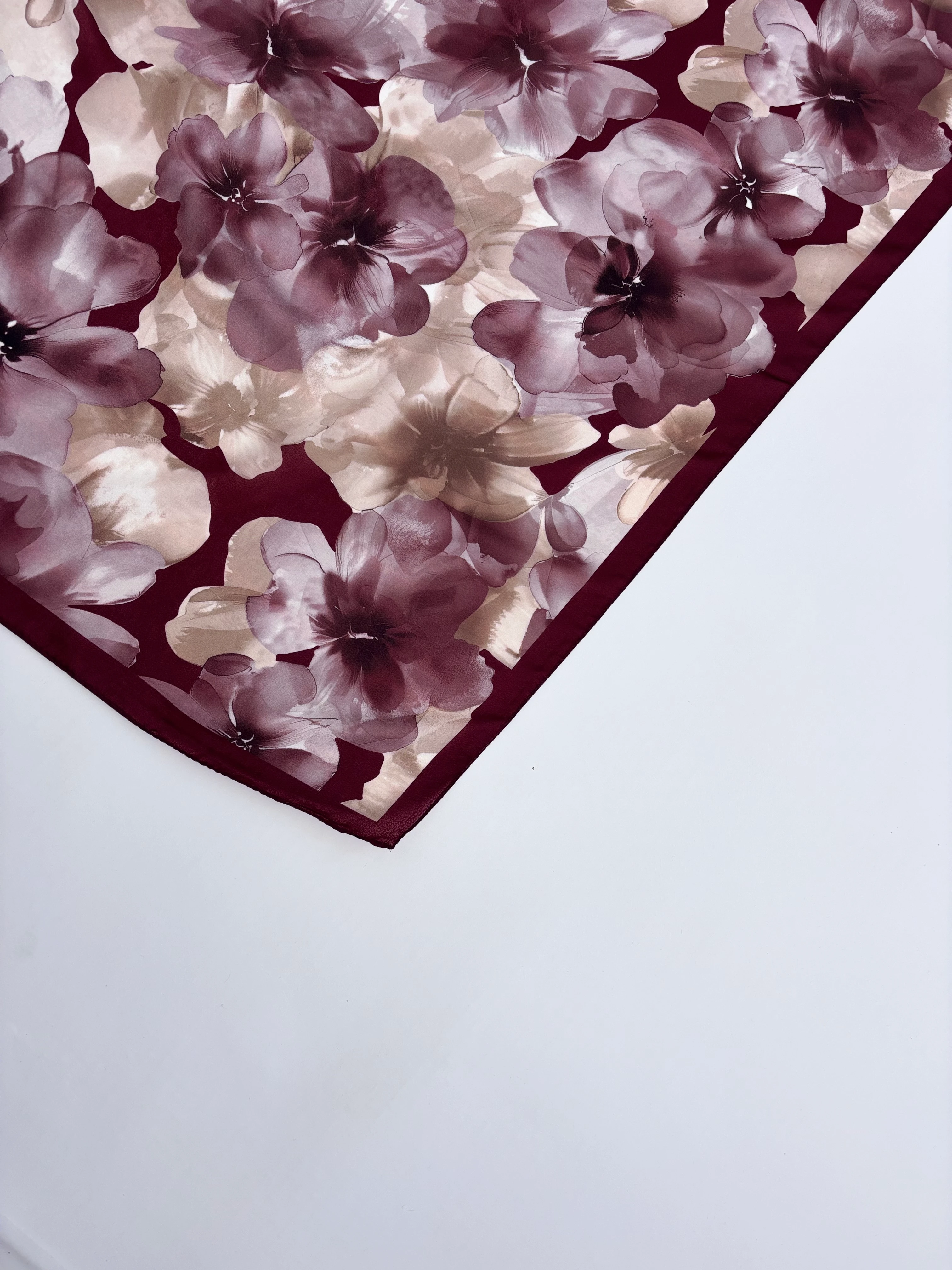 Gül Desenli Cupro Vual Etnik Şal