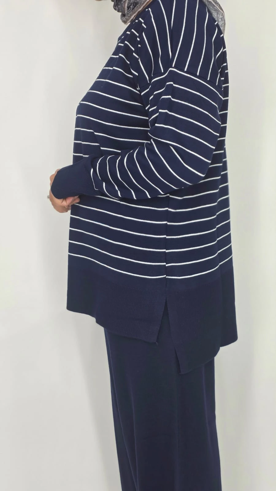 Çizgili Triko İkili Takım