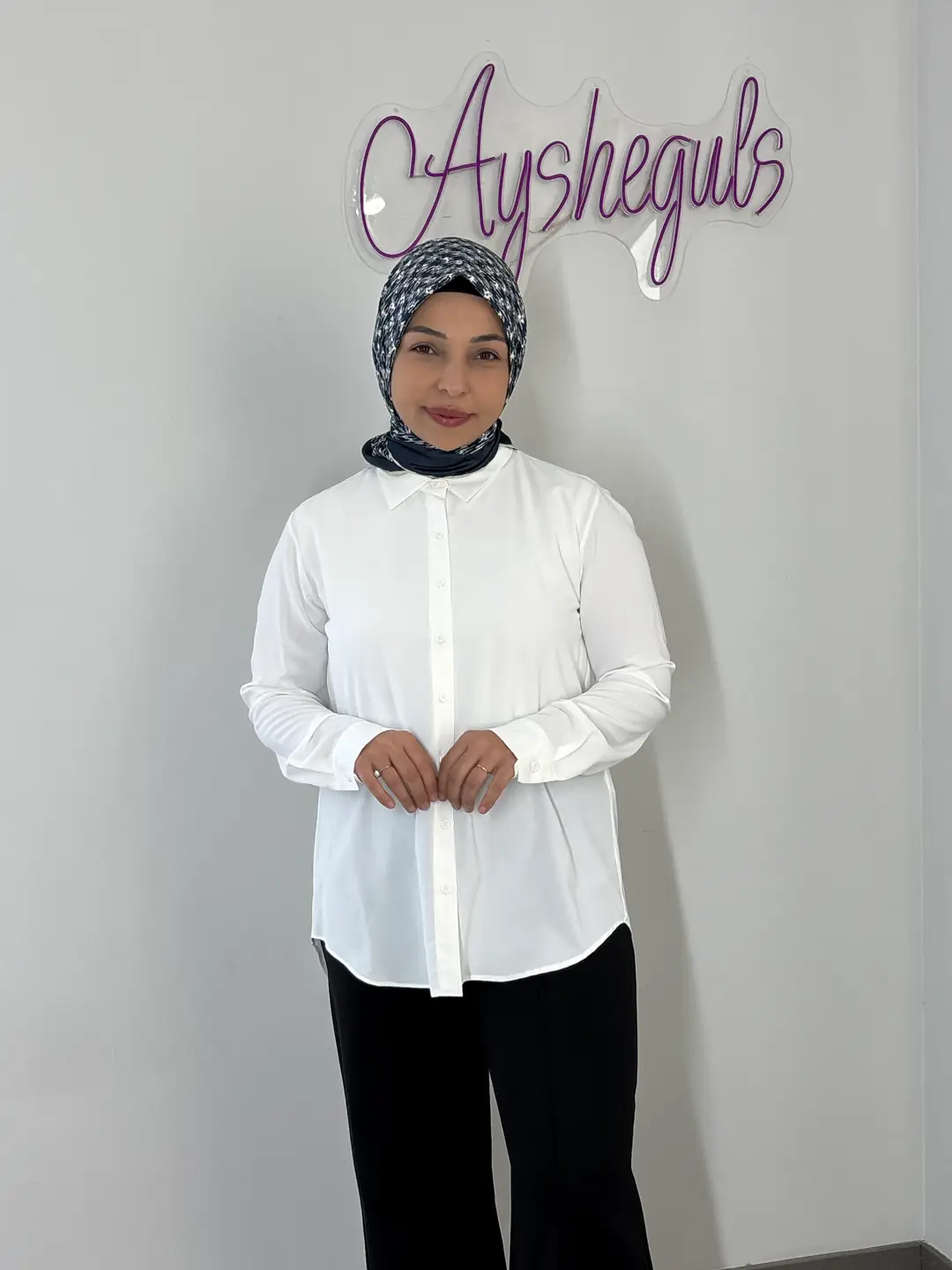 Premium Klasik Kesim Tunik Gömlek - Beyaz