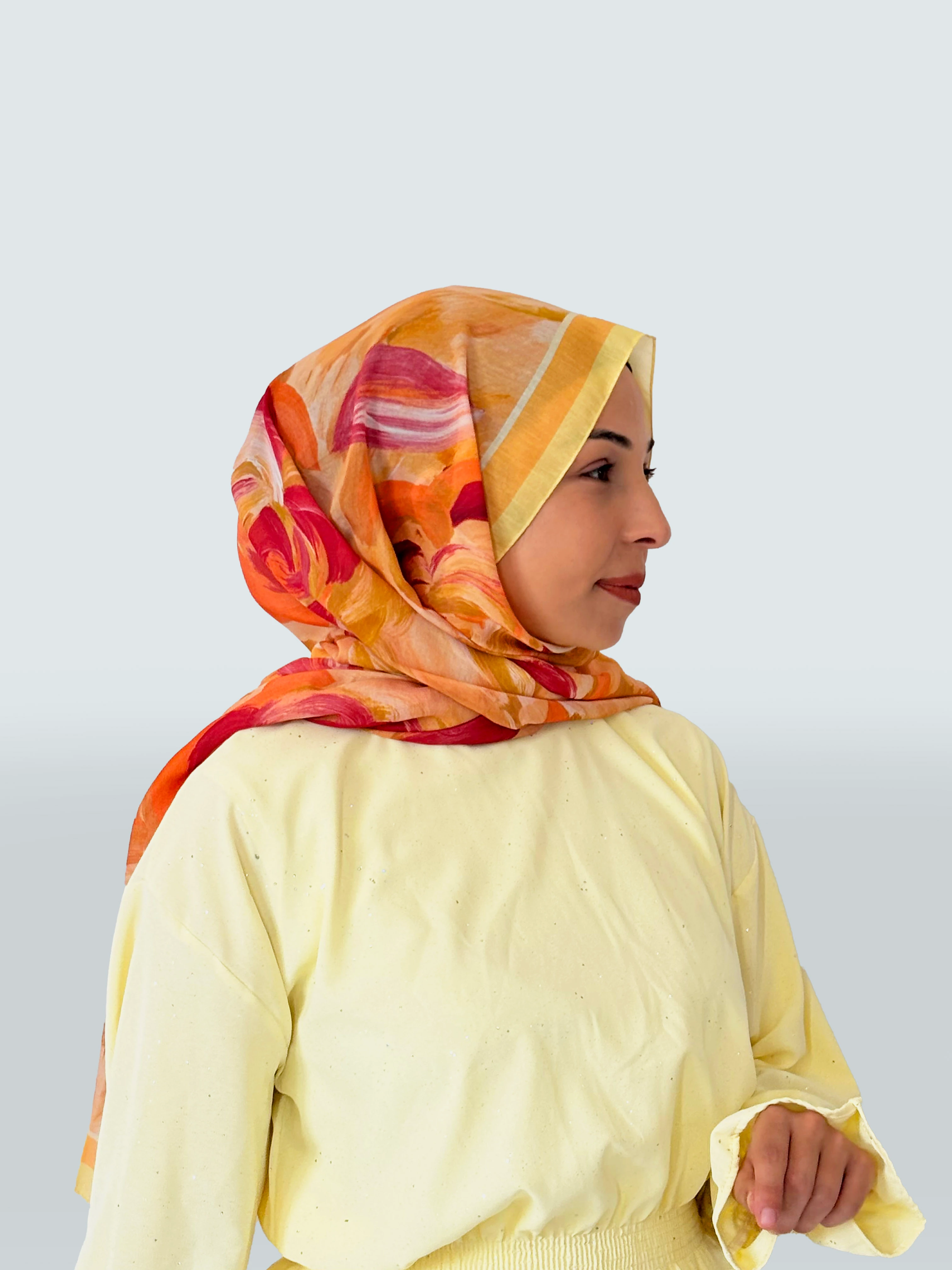 Kokulu Viskon Şal – Gül Motifli, Hafif ve Zarif Tasarım