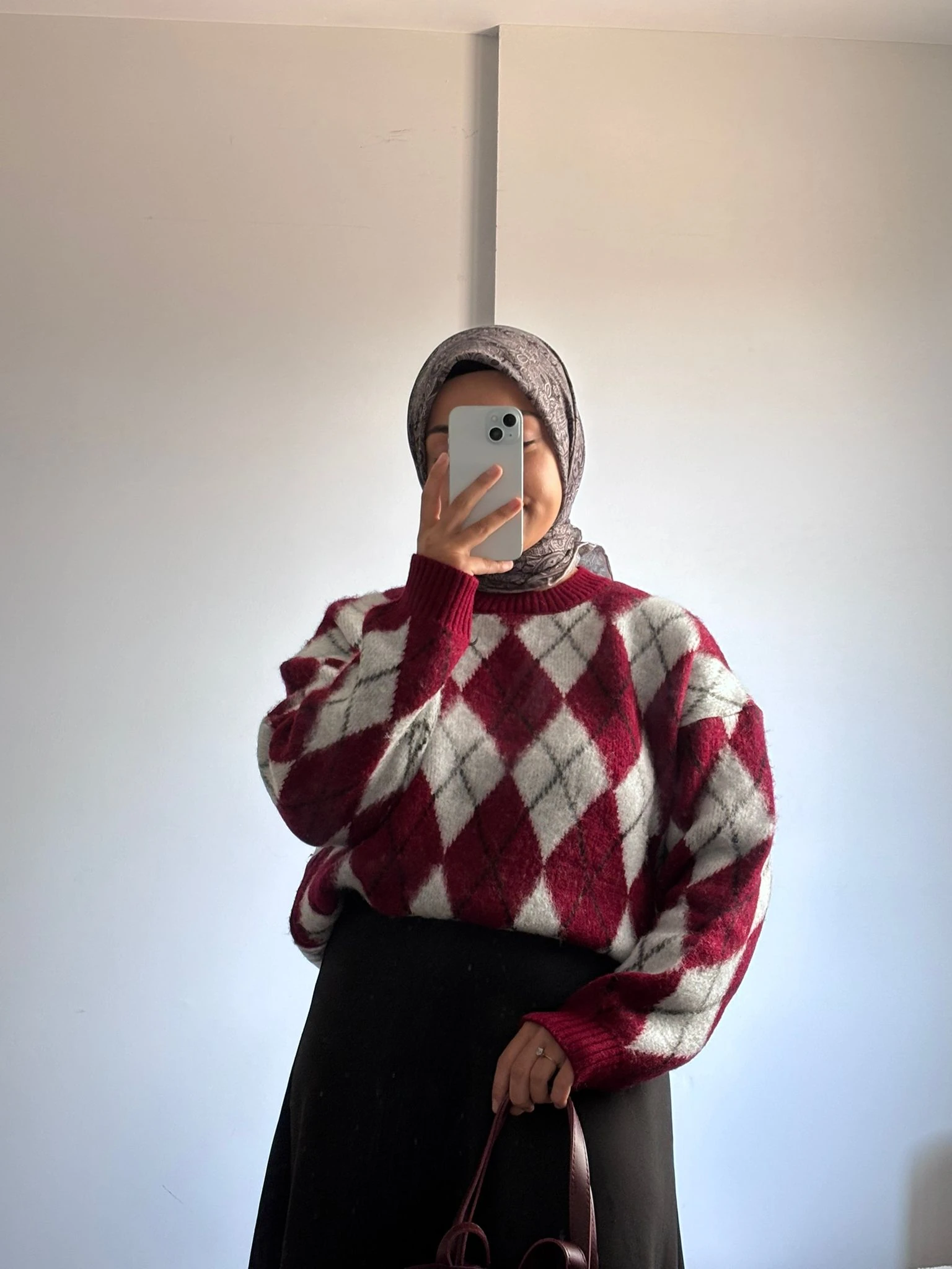 Baklava Desen Kazak - bordo