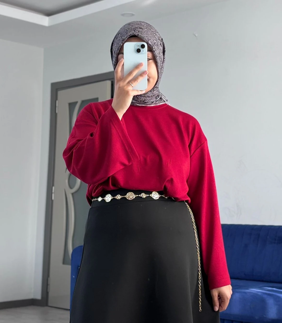 Pamuklu Etek Üstü Body - Kırmızı