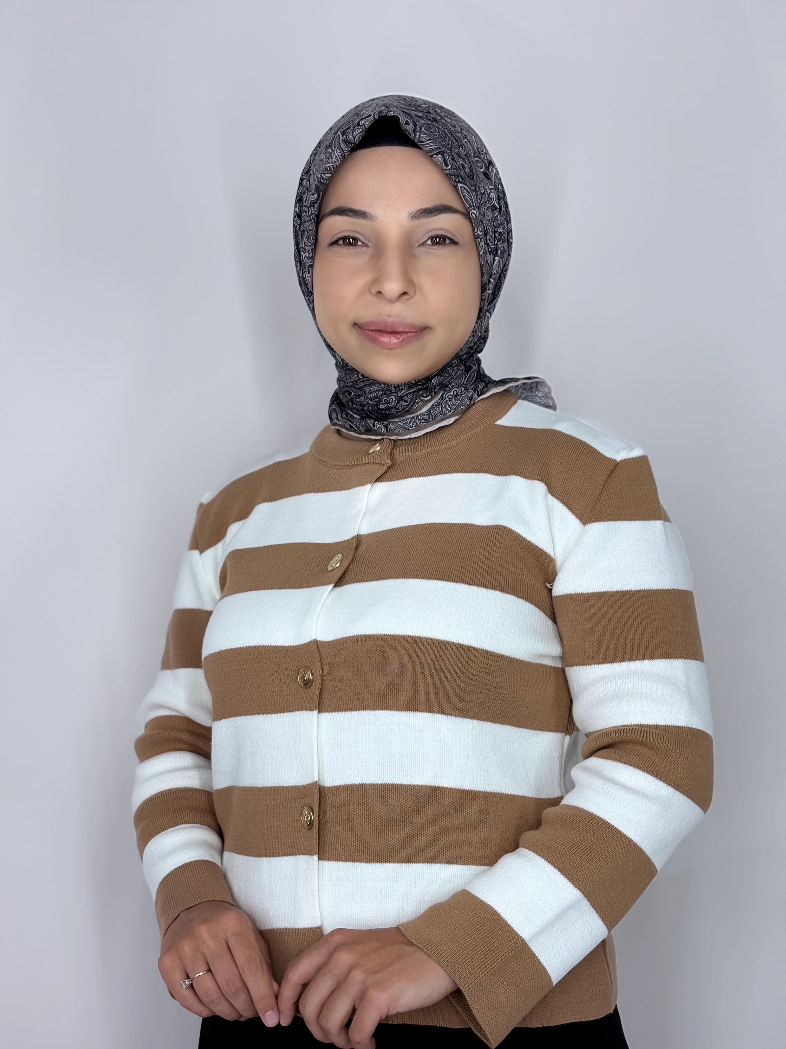 Gold Düğmeli Hırka - Vizon