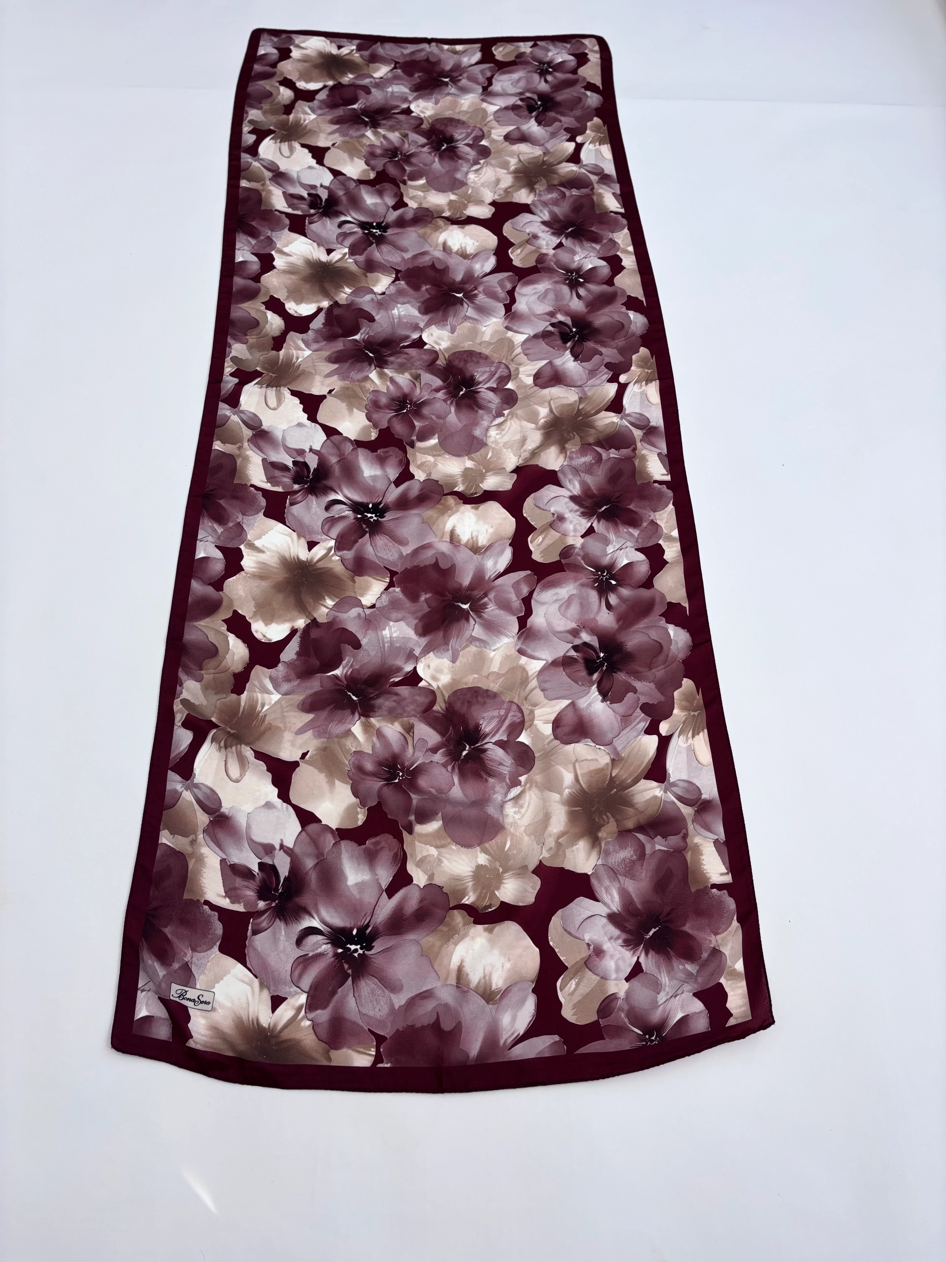 Gül Desenli Cupro Vual Etnik Şal