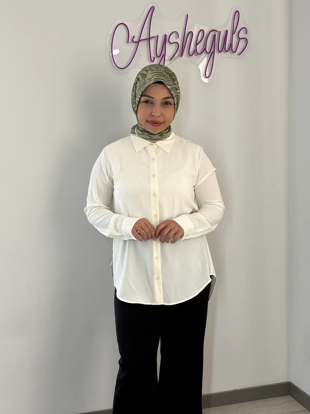 Premium Klasik Kesim Tunik Gömlek - Krem