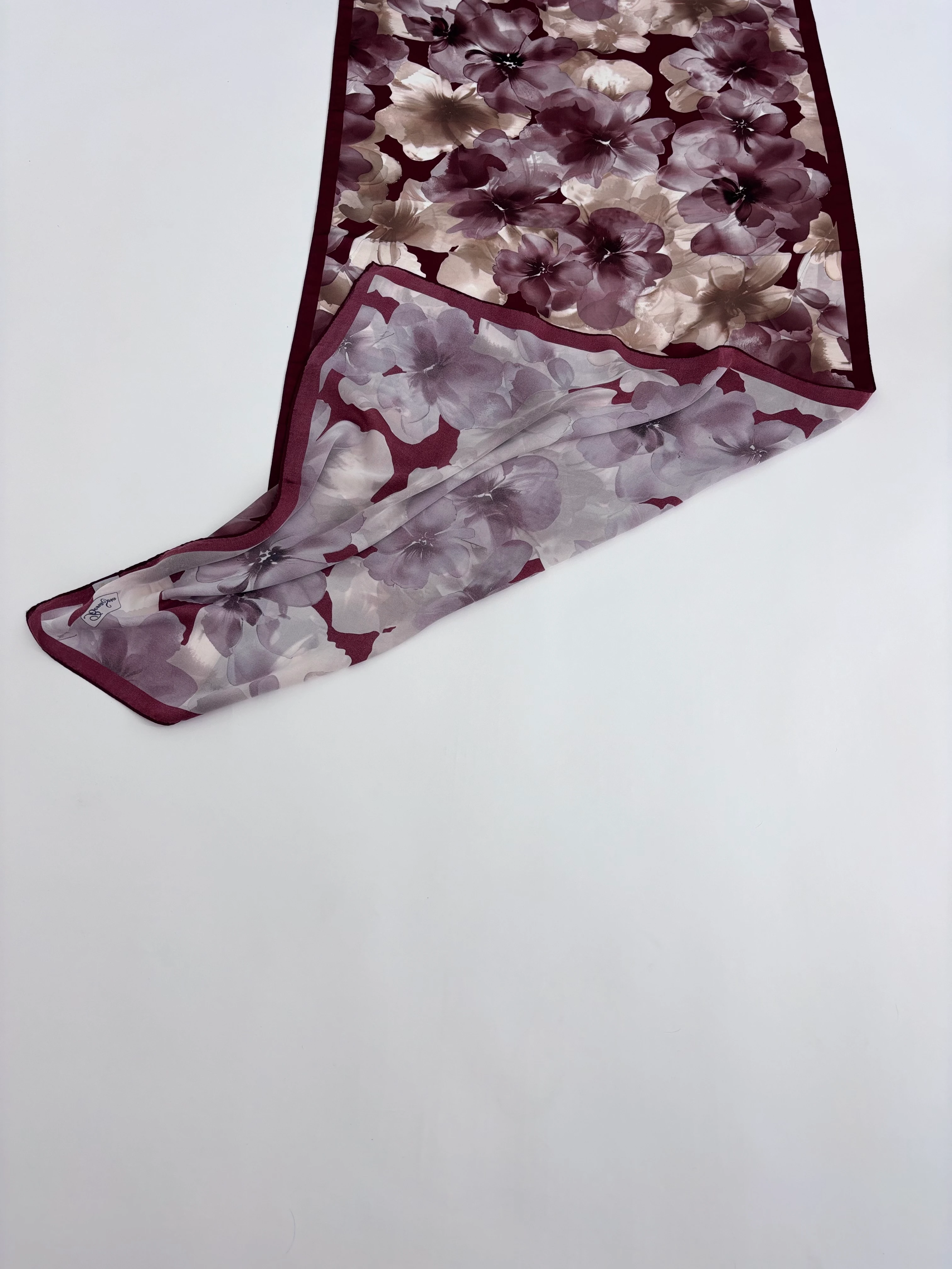 Gül Desenli Cupro Vual Etnik Şal