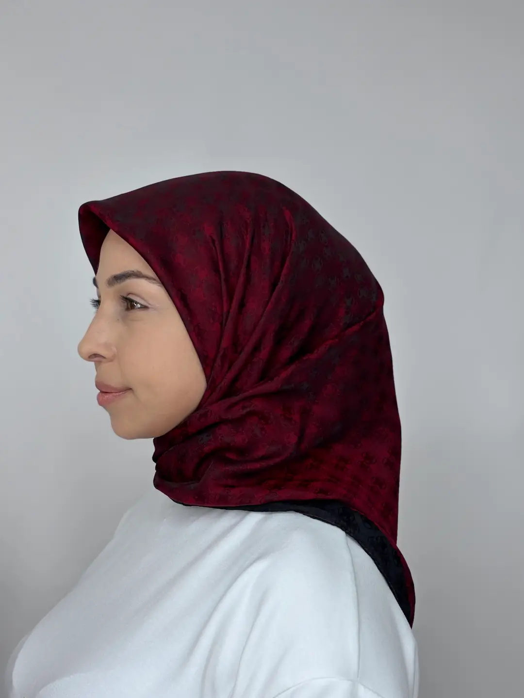 Elegance Koza Desenli Eşarp - bordo